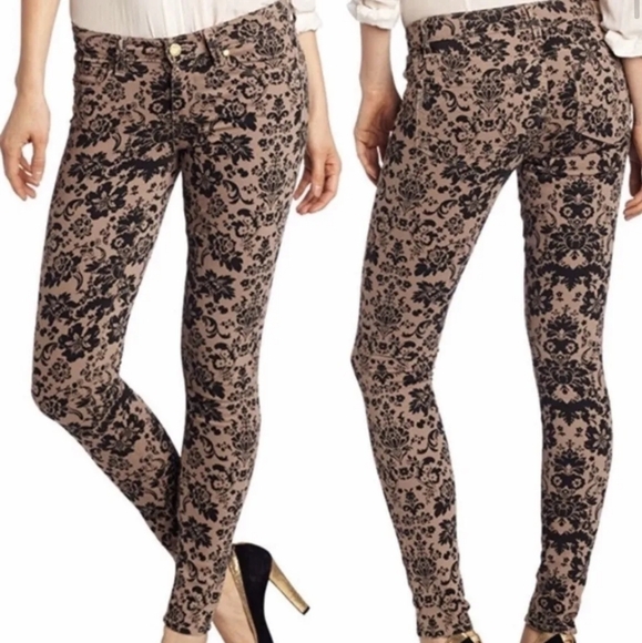 NWT PAIGE Verdugo Ultra Skinny Jeans Denim Chai Floral Tapestry $189 - Picture 1 of 11